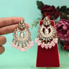 Pink Color Meena Work Kundan Earrings (KDE1028PNK)