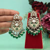 Green Color Meena Work Kundan Earrings (KDE1029GRN)