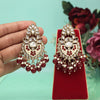 Maroon Color Meena Work Kundan Earrings (KDE1029MRN)