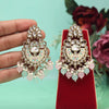 Pink & Sky Blue Color Meena Work Kundan Earrings (KDE1029PNKSBLU)