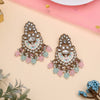 Pink & Sky Blue Color Meena Work Kundan Earrings (KDE1029PNKSBLU)