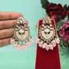 Pink Color Meena Work Kundan Earrings (KDE1029PNK)