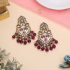 Purple Color Meena Work Kundan Earrings (KDE1029PRP)