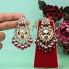 Purple Color Meena Work Kundan Earrings (KDE1029PRP)