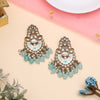 Sky Blue Color Meena Work Kundan Earrings (KDE1029SBLU)