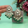 Green Color Meena Work Kundan Earrings (KDE1030GRN)