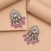 Light Purple Color Meena Work Kundan Earrings (KDE1030LPRP)