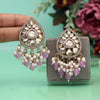 Light Purple Color Meena Work Kundan Earrings (KDE1030LPRP)