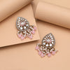 Pink Color Meena Work Kundan Earrings (KDE1030PNK)