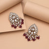 Purple Color Meena Work Kundan Earrings (KDE1030PRP)