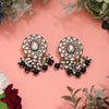 Black Color Meena Work Kundan Earrings (KDE1032BLK)