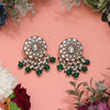 Green Color Meena Work Kundan Earrings (KDE1032GRN)