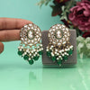 Green Color Meena Work Kundan Earrings (KDE1032GRN)