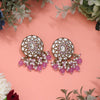 Light Purple Color Meena Work Kundan Earrings (KDE1032LPRP)