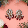 Maroon Color Meena Work Kundan Earrings (KDE1032MRN)