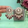 Maroon Color Meena Work Kundan Earrings (KDE1032MRN)