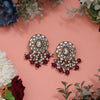 Purple Color Meena Work Kundan Earrings (KDE1032PRP)