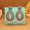 Firozi Color Kundan Earrings (KDE1033FRZ)