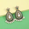 Green Color Kundan Earrings (KDE1033GRN)