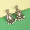 Pista Green Color Kundan Earrings (KDE1033PGRN)