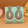 Pista Green Color Kundan Earrings (KDE1033PGRN)