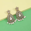 White Color Kundan Earrings (KDE1033WHT)