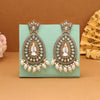 White Color Kundan Earrings (KDE1033WHT)