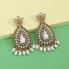 Yellow Color Kundan Earrings (KDE1033YLW)