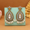 Yellow Color Kundan Earrings (KDE1033YLW)