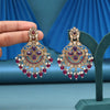 Magenta Color Kundan Earrings