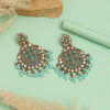 Sky Blue Color Kundan Earrings