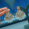 Sky Blue Color Kundan Earrings