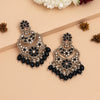 Black Color Kundan Earrings