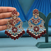 Magenta Color Kundan Earrings