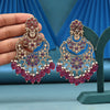 Maroon Color Kundan Earrings