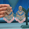 Pink Color Kundan Earrings