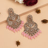 Pink Color Kundan Earrings