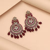 Maroon Color Pakistani Kundan Earrings