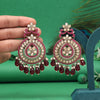 Maroon Color Pakistani Kundan Earrings