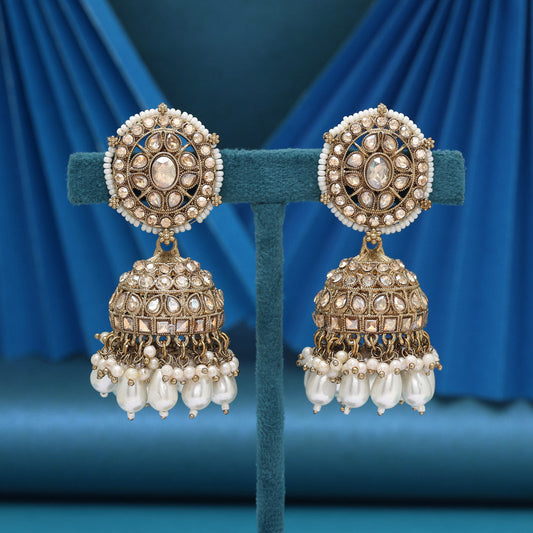 Gold Color Kundan Earrings