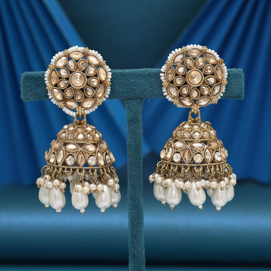 Gold Color Kundan Earrings