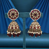 Maroon Color Kundan Earrings