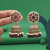 Maroon Color Kundan Earrings