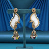 Multi Color Mother Of Pearl Kundan Earrings