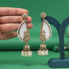 White Color Mother Of Pearl Kundan Earrings