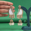 White Color Mother Of Pearl Kundan Earrings