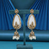 White Color Mother Of Pearl Kundan Earrings