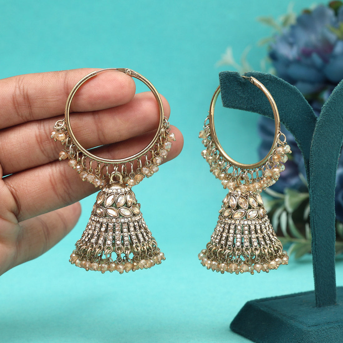 Royal Gold Color Kundan Earrings