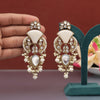 White Color 3 Pairs Meena Work Kundan Earrings Combo (KDE131CMB)