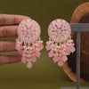 Pink Color Kundan Earrings (KDE881PNK)